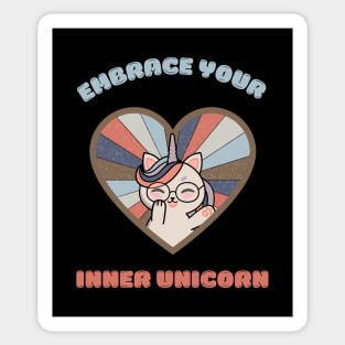 Embrace your inner unicorn - a cute kawaii caticorn Sticker